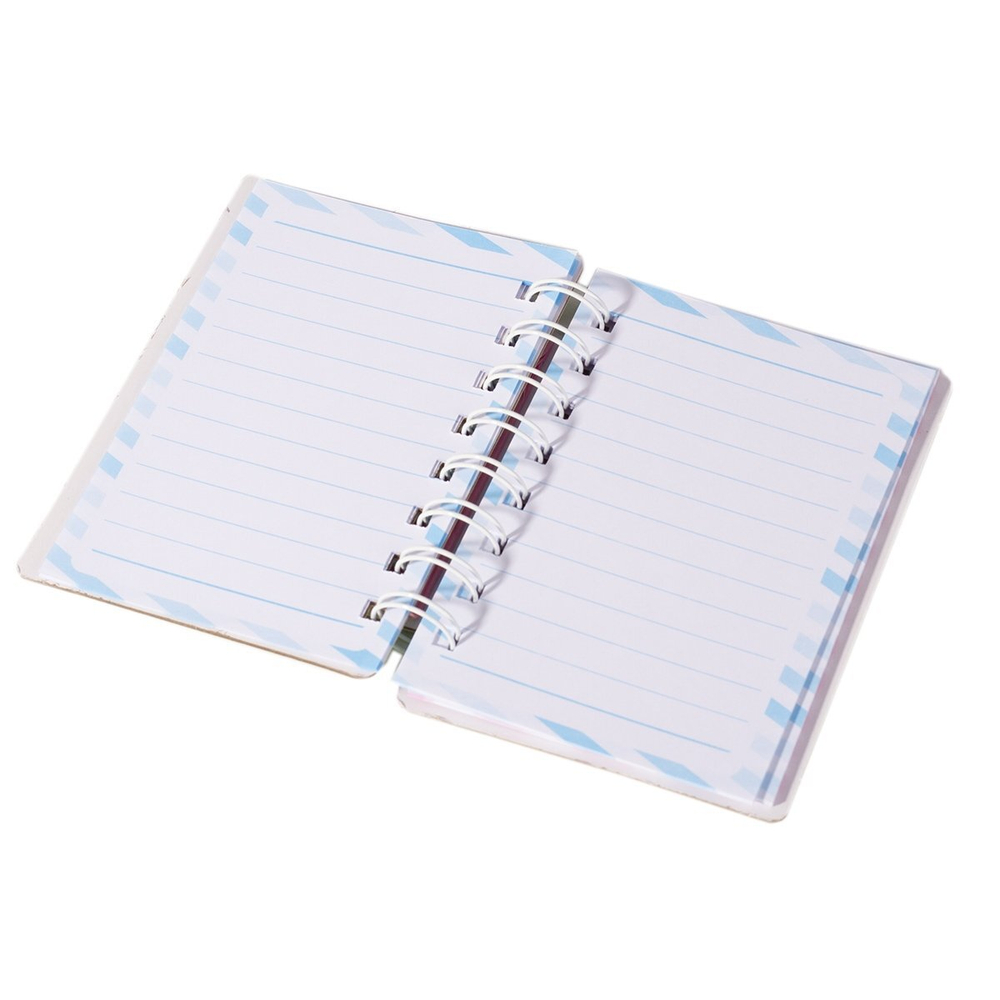 Блокнот 8,5 см * 12 см, гребень, Alingar, ламинация, 40 л. - линия + 40 л.- для заметок без линовки, "Клубника"