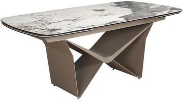 Овальный раздвижной обеденный стол 1154 из керамики в отделке под мрамор Испания 