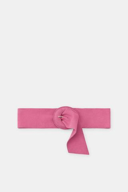 ZARA РЕМЕНЬ ИЗ 100% ЗАМШИ С ОБТЯНУТОЙ ПРЯЖКОЙ, РОЗОВЫЙ