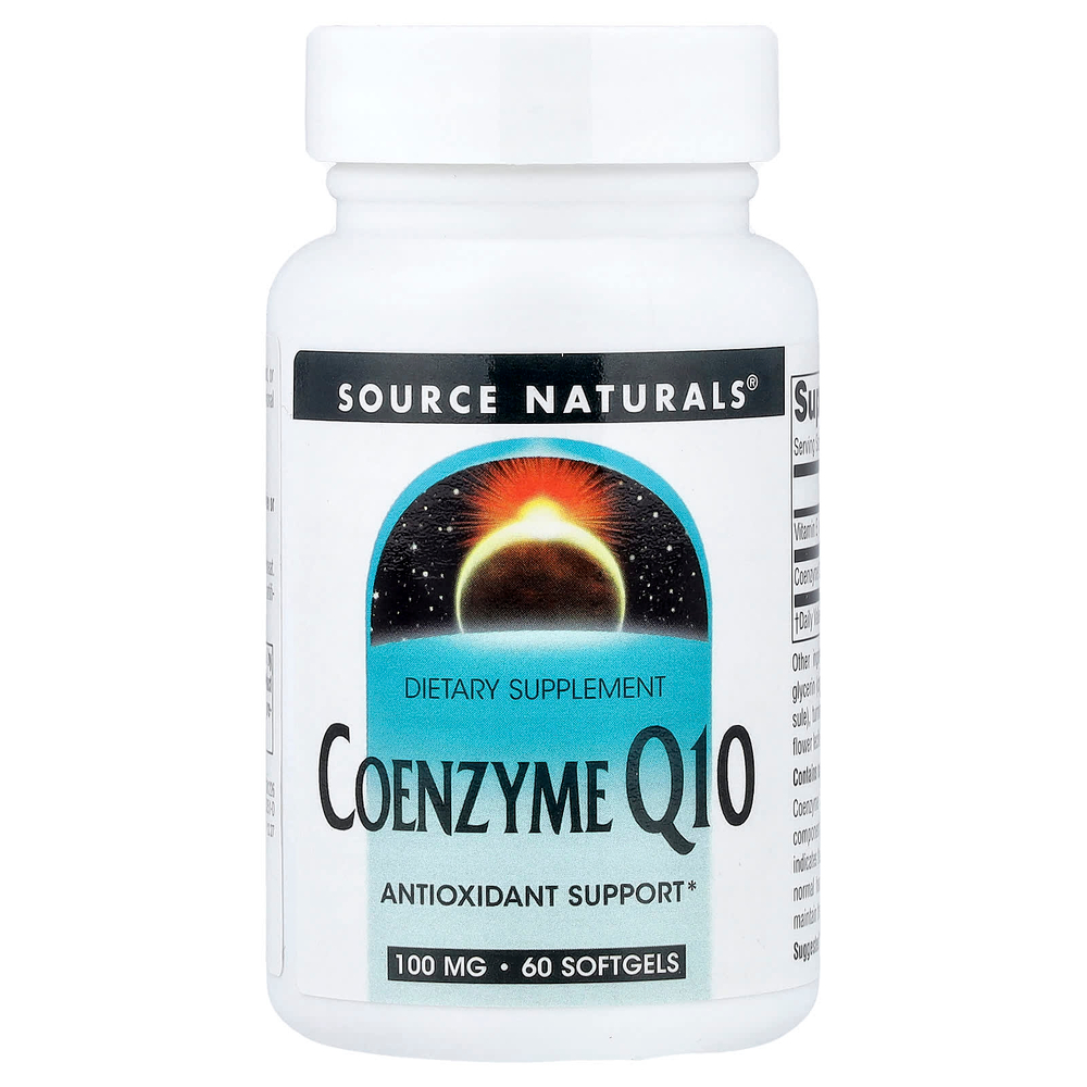 Source Naturals, коэнзим Q10, 100 мг, 60 мягких таблеток