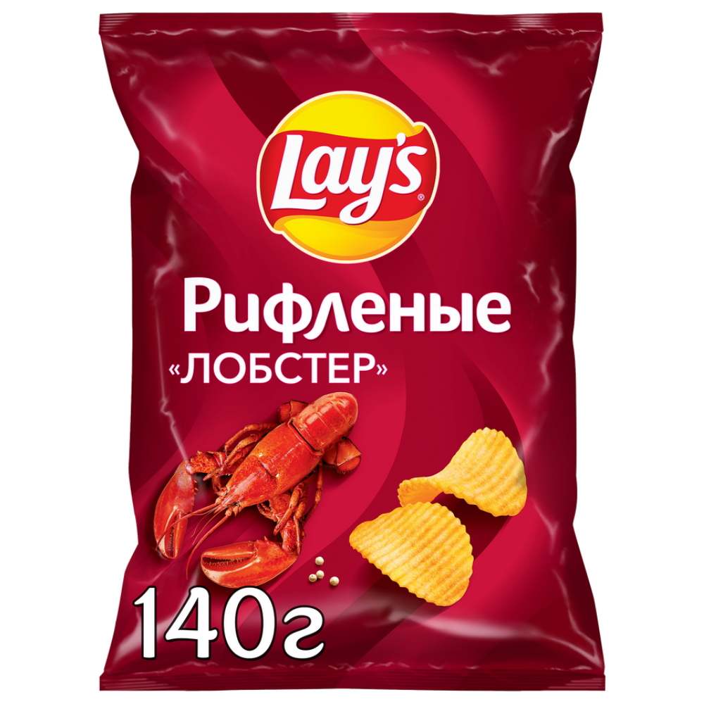 Чипсы картофельные LAY'S Рифленые лобстер 140 гр