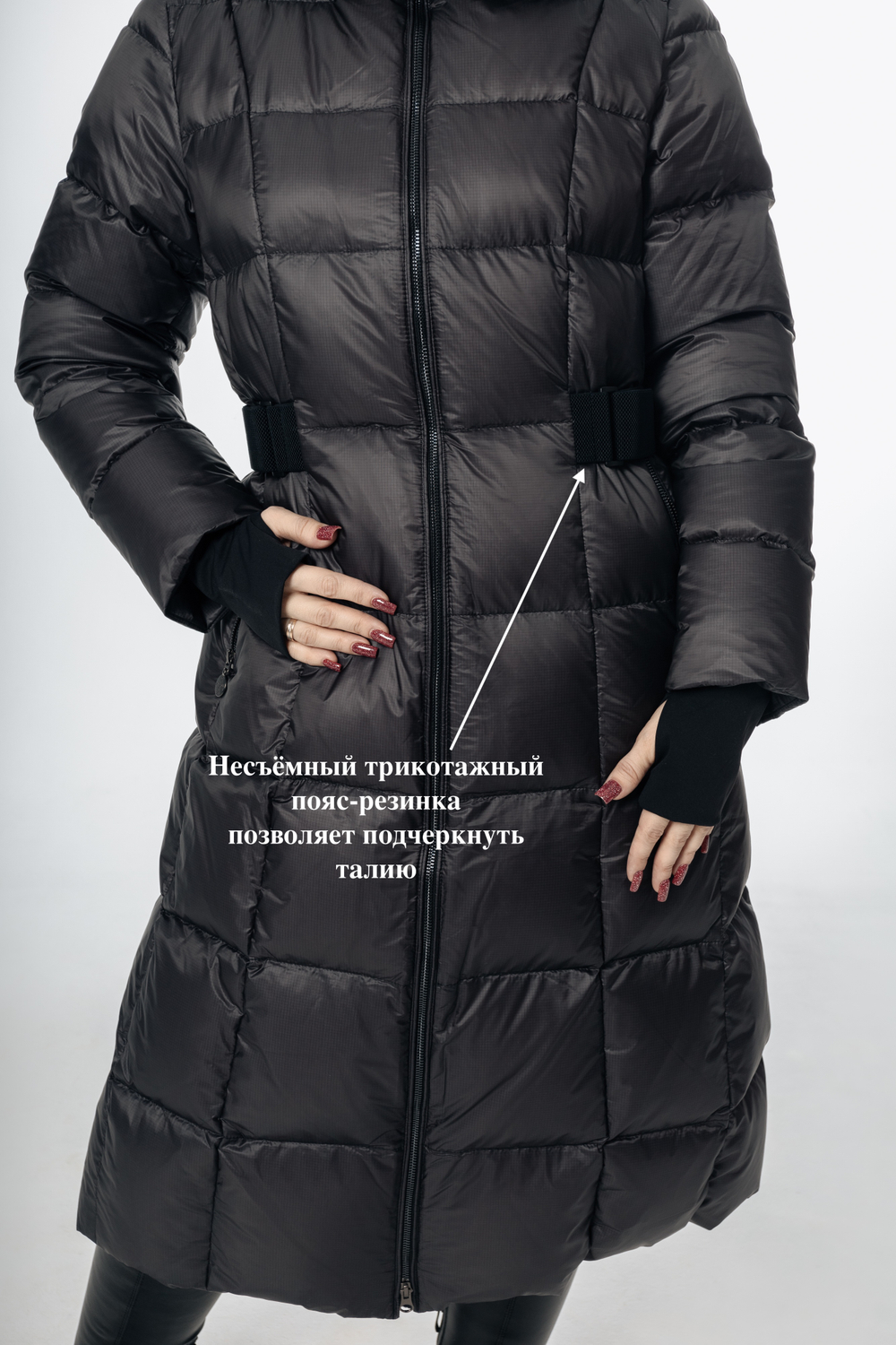 Женский пуховик с натуральным наполнителем - гусиный пух