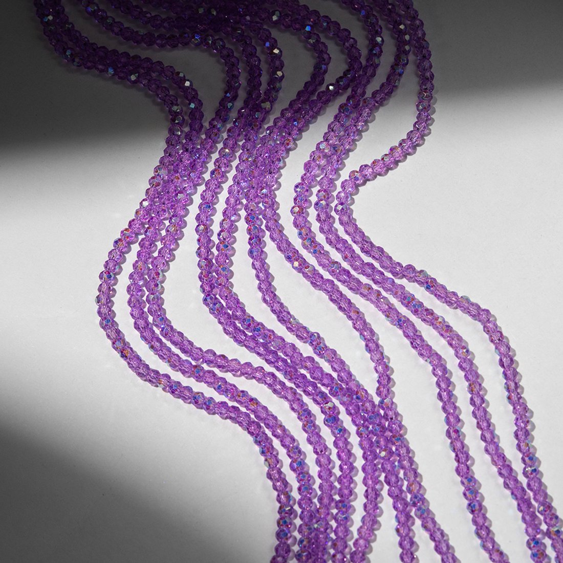 Хрустальные бусины "Марказит" с эффектом иризации, оттенок "Фиолетовый", 4,3*3,5мм, рондель