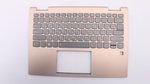 Верхняя панель с клавиатурой (топкейс) для ноутбука Lenovo Yoga 730-13IKB FingerPrint, золотая, с подсветкой, раскладка - русская (5CB0Q95920)