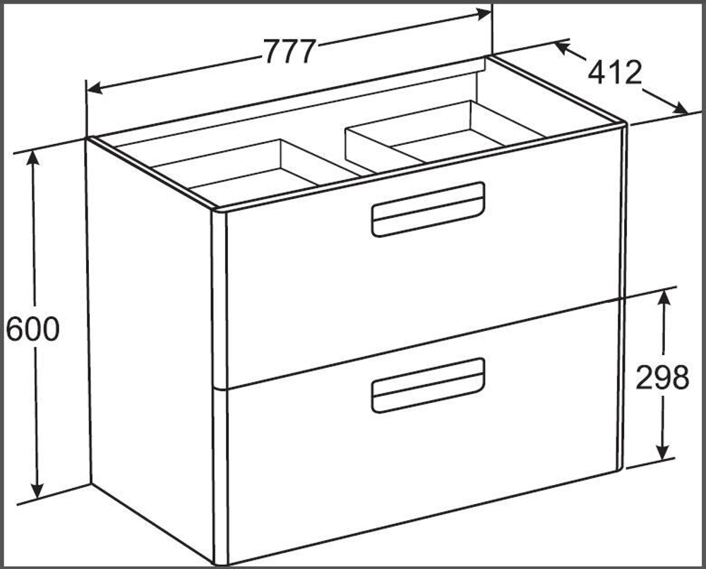 Тумба The Gap Original 800 2 ящика белый матовый/Раковина The Gap Original 80, ZRU9307649