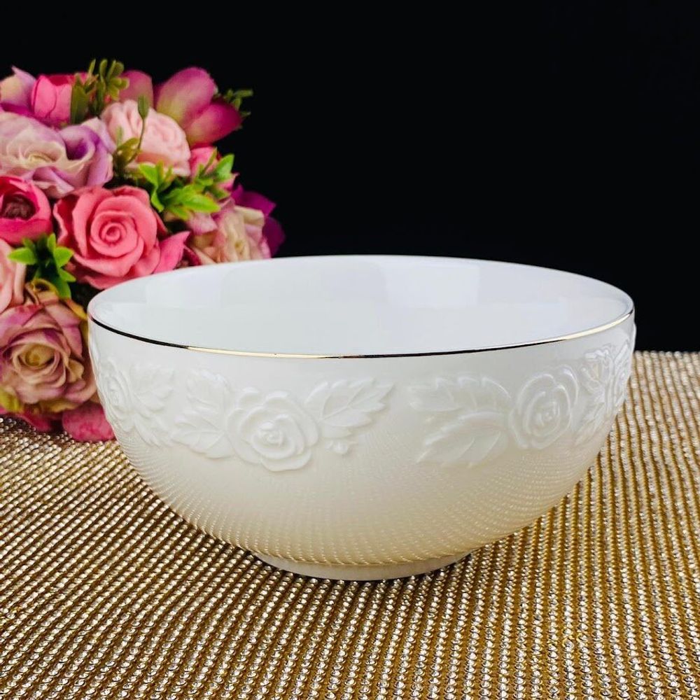 Lenardi 109-152 Салатник 15,5см БЕЛАЯ РОЗА в под.уп.(х12)Фарфор