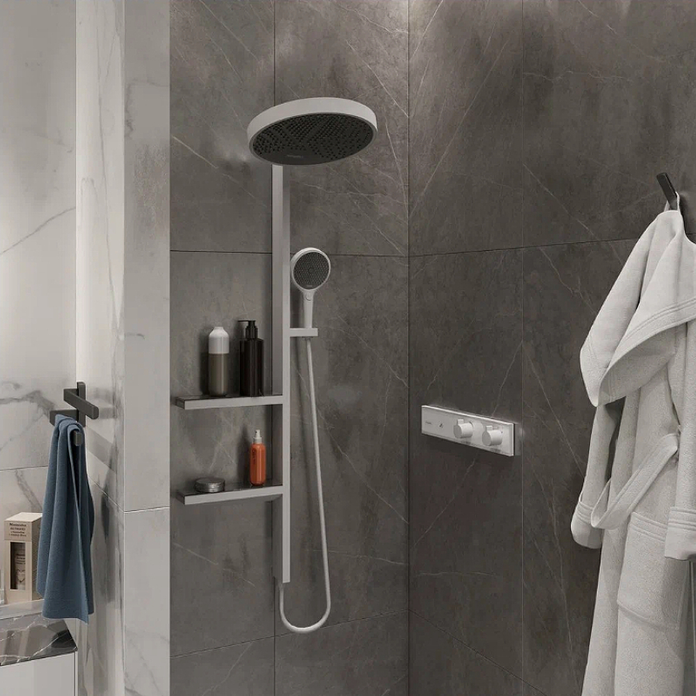 Смеситель для душа Hansgrohe RainSelect 15380700 с термостатом белый матовый