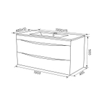 Тумба с умывальником IDDIS Cloud, подвесная, 100 см, белая, CLO10W1i95K