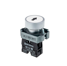 Кнопка плоская с маркировкой, белая, знак "стрелка вверх", 1NO, мет. MTB2-BAZ11334 арт.: 58166