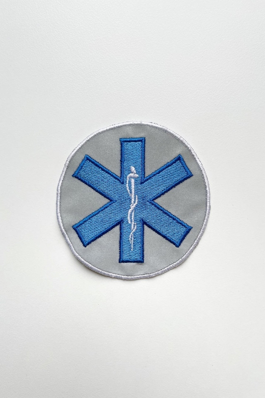 Нашивка Звезда жизни (светоотражающая) (круг 7.5см)