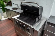 Тумба универсальная угловая правая с выдвижными полками, нержавеющая сталь, 90x122x61 см, Ontario, KuhniGrill