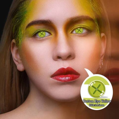 Линзы на Хэллоуин "Слепые" 2 ШТ/ 1 ГОД+ контейнер для линз в подарок /Crazy /Карнавальные/ Цветные/контактные без диоптрий/Слепые салатовый