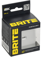 BRITE Розетка USB C 65Вт высокоскоростная зарядка РЮ12-1-БрА алюминий IEK