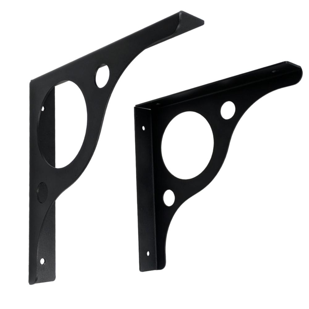 Кронштейн для полки усиленный 250х250х30мм черный 2шт