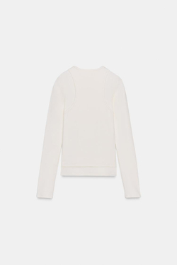 ZARA ФУТБОЛКА С ДВОЙНОЙ ВЫШИВКОЙ, ЭКРЮ