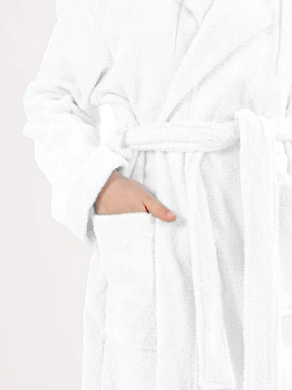 Халат детский махровый "Элит" с капюшоном, цвет: 024-Белый