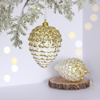 Ёлочные игрушки VERSAILLES «Персея» 11 см (набор 2 шт), Золото