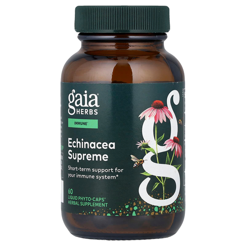 Gaia Herbs, Echinacea Supreme, 60 веганских капсул Phyto-Caps®