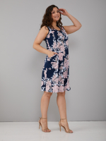 Платье П-012/тсиний-пудровыйпион