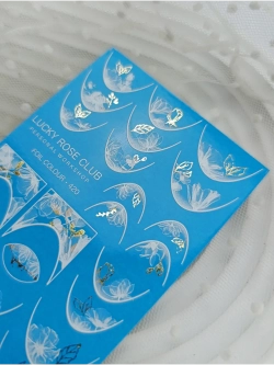 Lucky Rose Слайдеры наклейки для длинных ногтей 420
