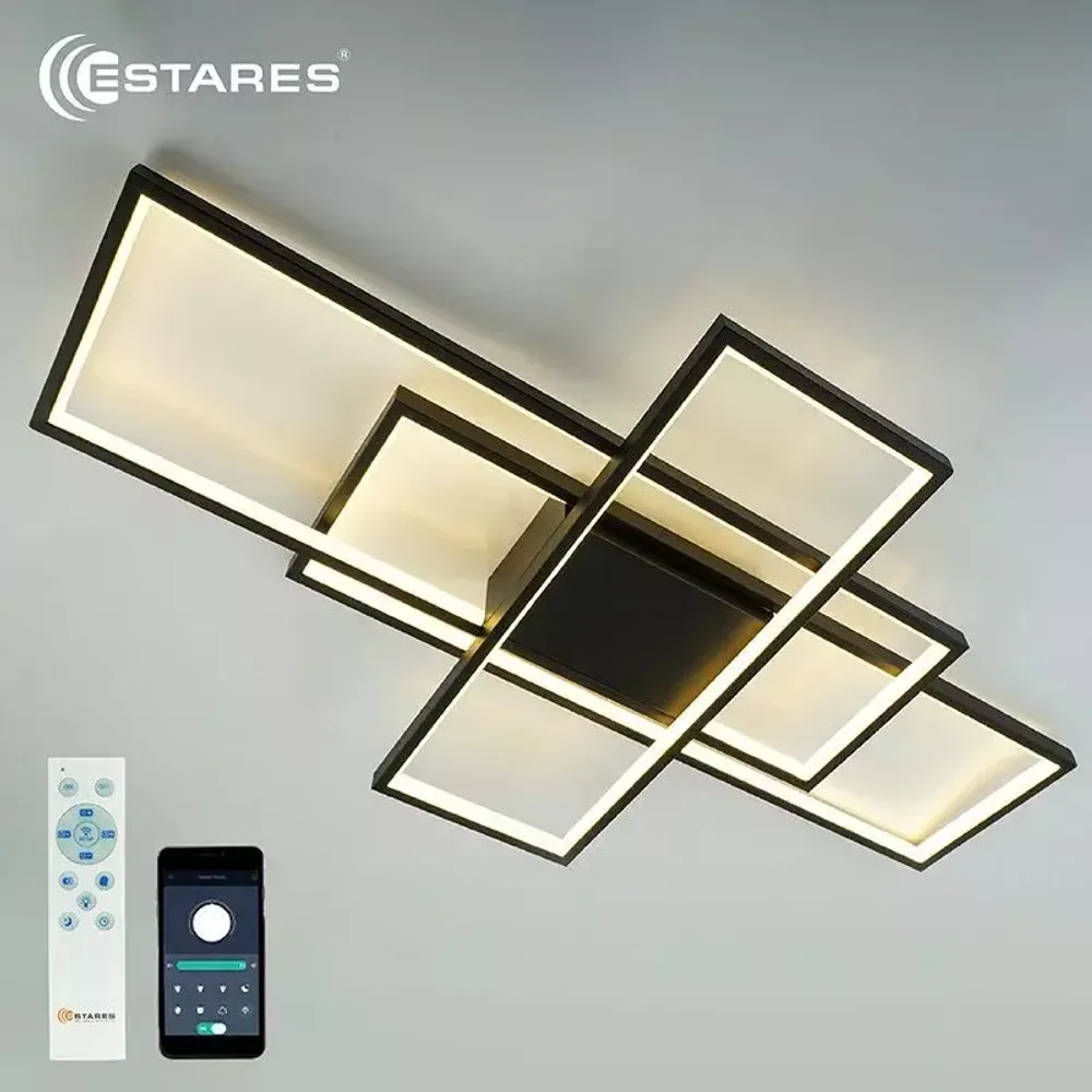 Управляемая светодиодная люстра SVEN 120W 3S-APP-900x500x80-BLACK/WHITE-220-IP20