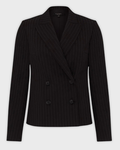 Жакет двубортный в полоску