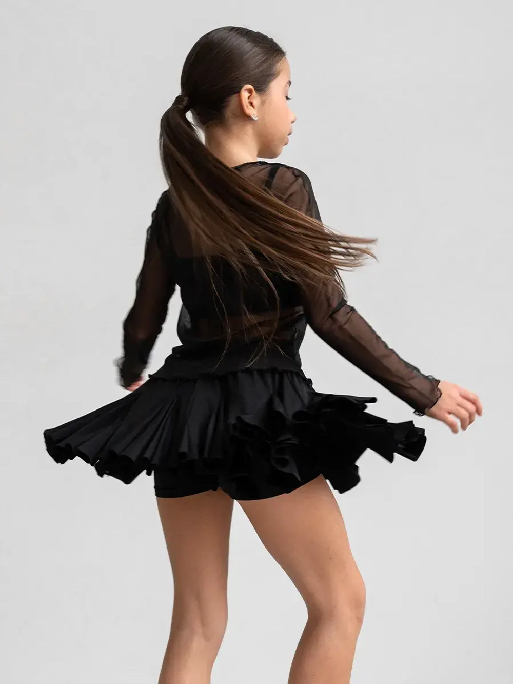 Черная юбка-шорты для девочки в школу