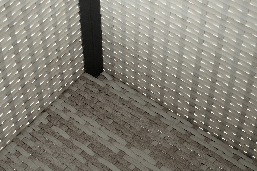 "Лунго" кашпо для цветов большое плетеное из искусственного ротанга, цвет бежевый