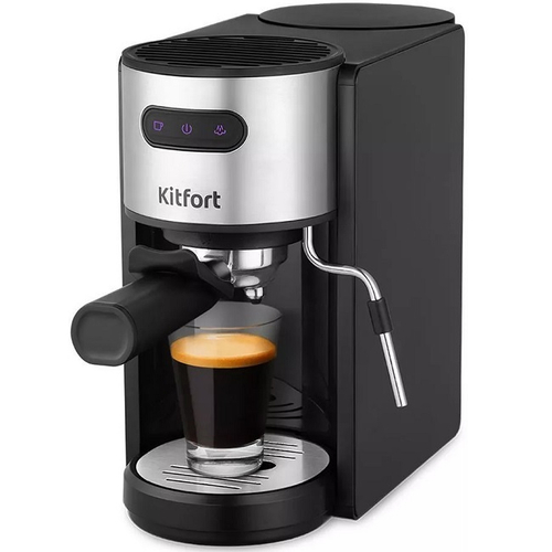 Кофеварка рожковая Kitfort KT-7137, 15 Бар, ручная подача пара, черный