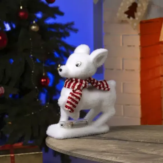 Светодиодная фигура Оленёнок 18×28×14 см., батарейки ААх2, теплые LED, Luazon Lighting (4843996)