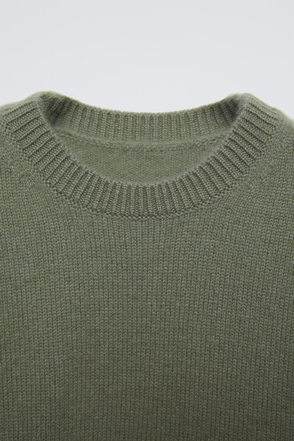 ZARA СВИТЕР ИЗ 100% КАШЕМИРА, ЗЕЛЕНЫЙ/СЕРЫЙ
