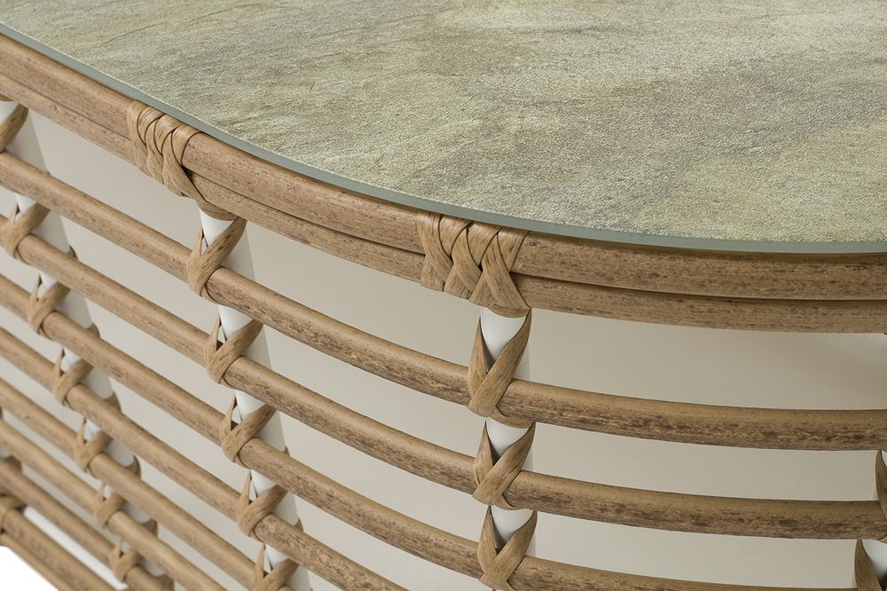 "Валенсия" журнальный столик из искусственного ротанга, цвет соломенный