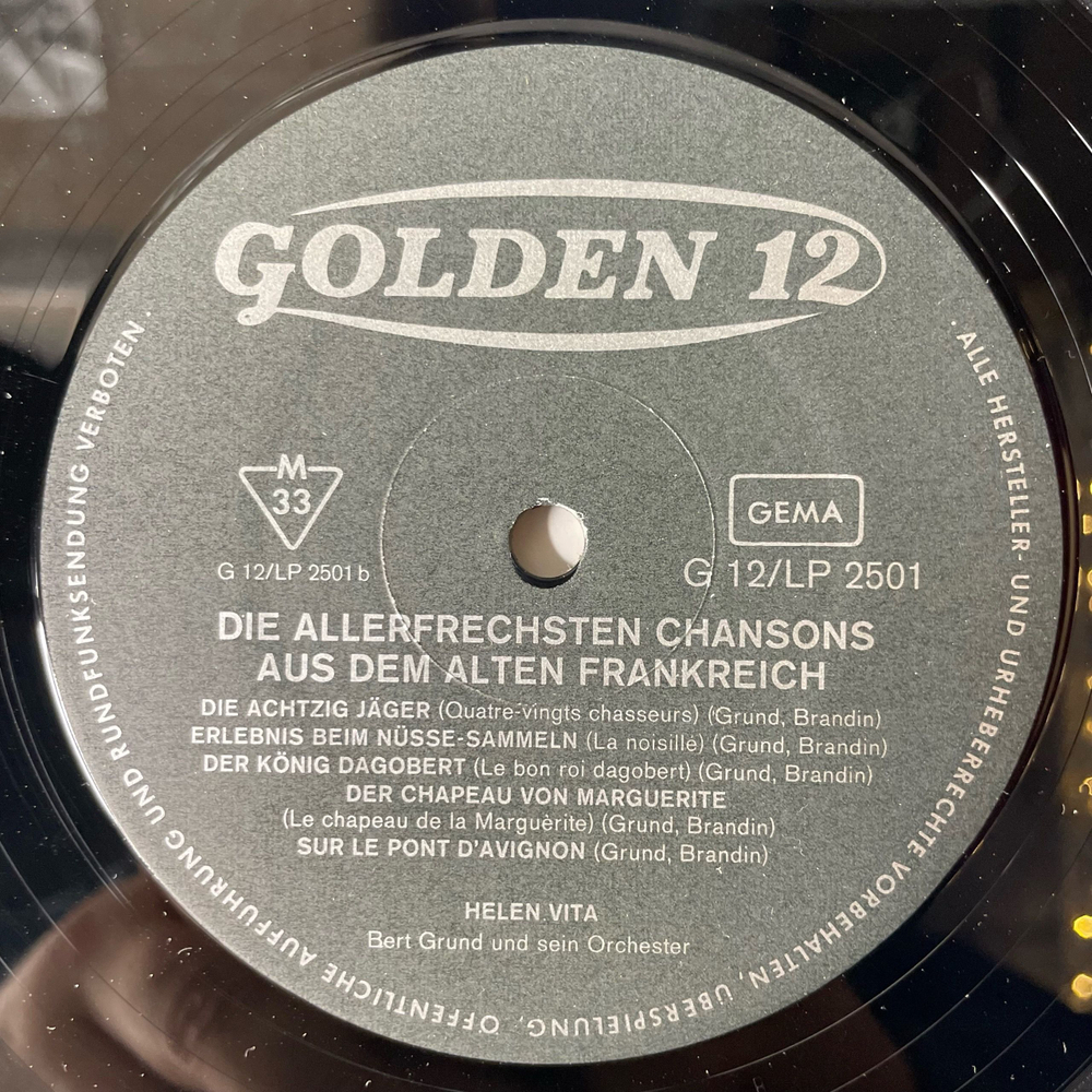 Винтажная виниловая пластинка LP Helen Vita, Die Allerfrechsten Chansons Aus Dem Alten Frankreich (Германия 1970)