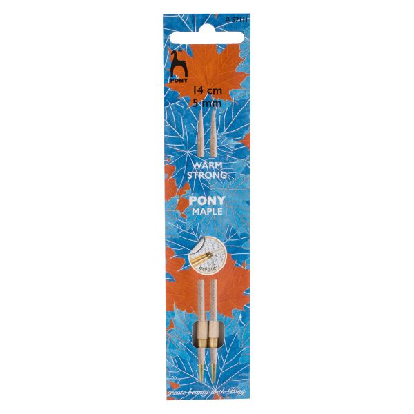 Спицы съемные Pony Maple ⌀5.0 мм, 14 см, клен, 2 шт, 57111