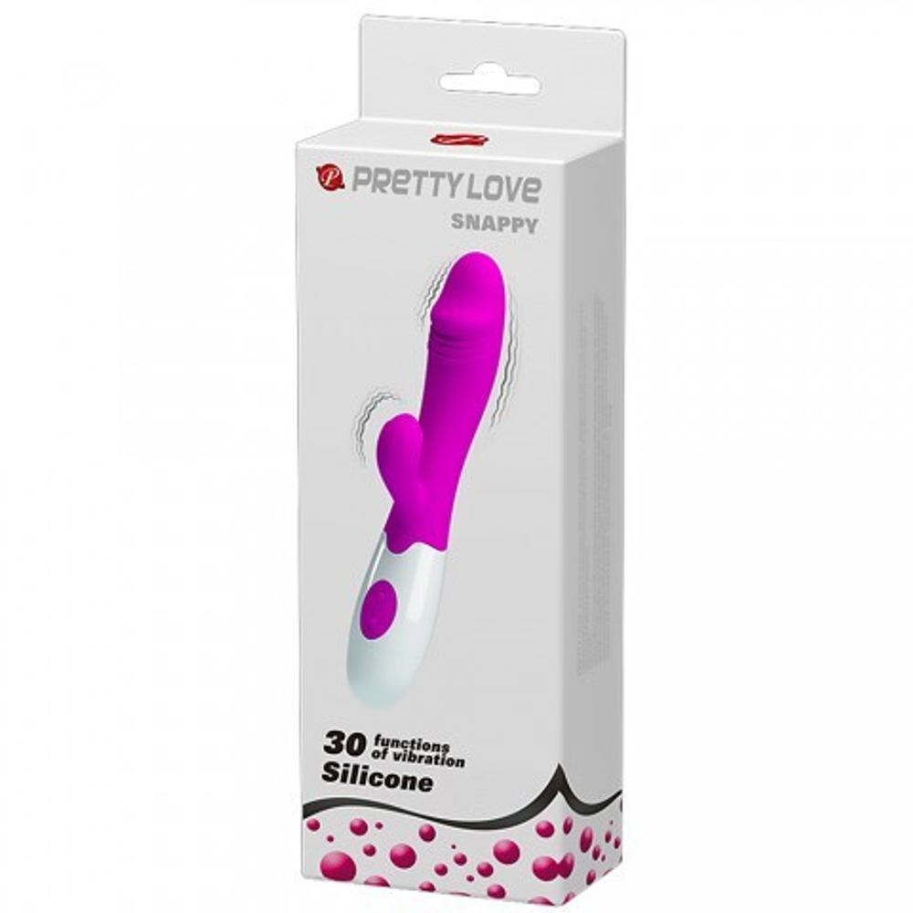 Вибратор-кролик Baile Pretty Love Snappy с вибростимулятором клитора 19,5х3,1 см