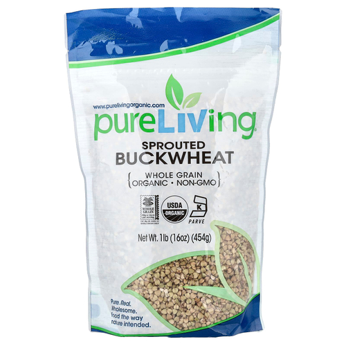 Pure Living, органическая пророщенная гречка, 454 г (16 унций)