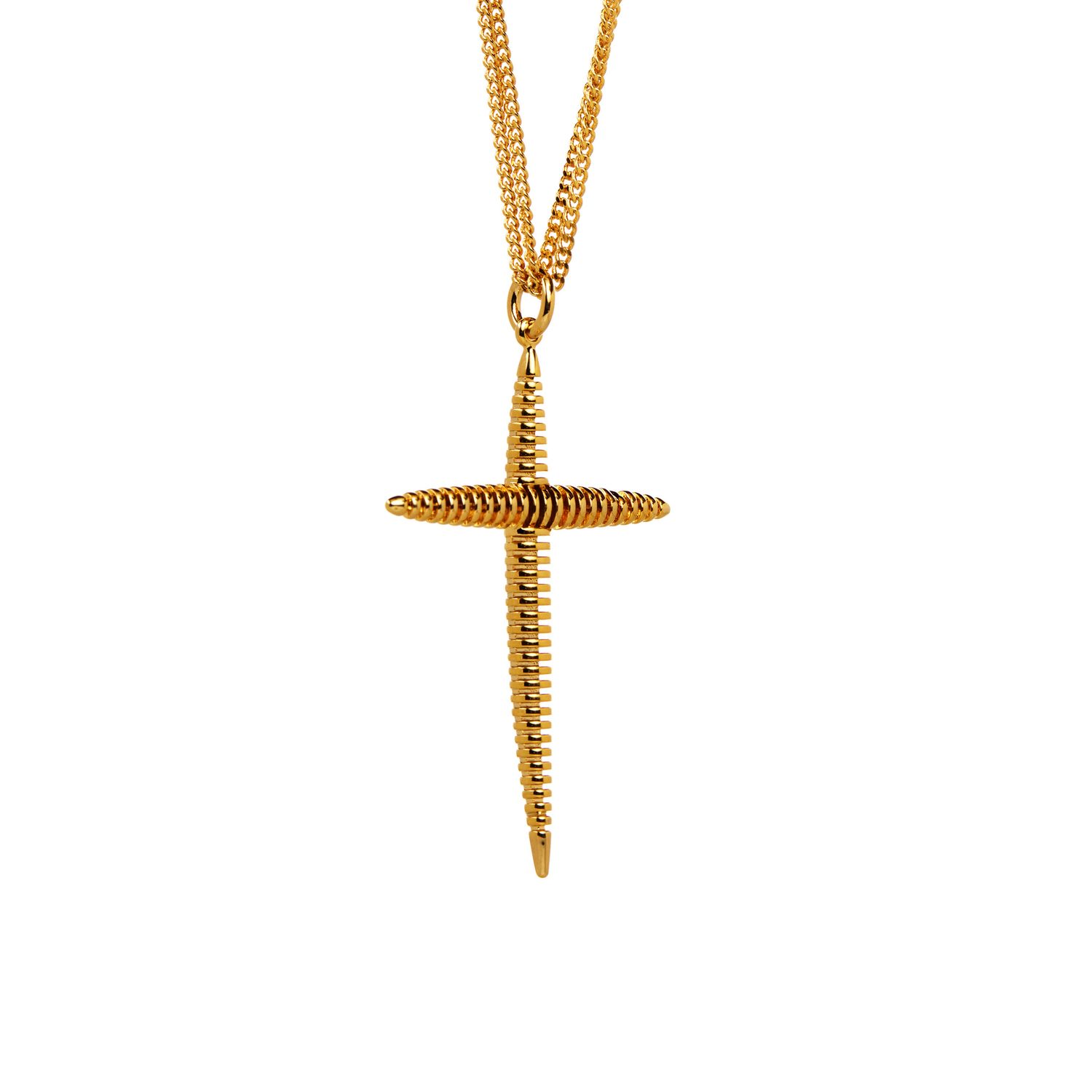 Колье Gold Futuristic Cross With Chain