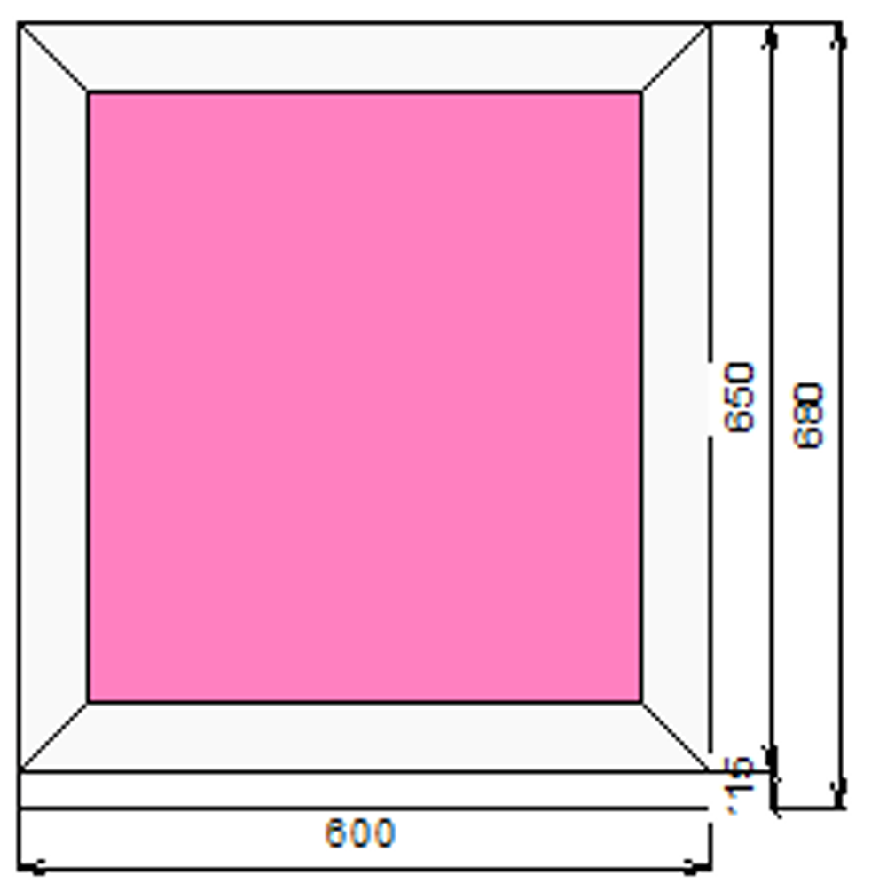 Пластиковое окно 650 х 600 ТермА Эко с глухой створкой