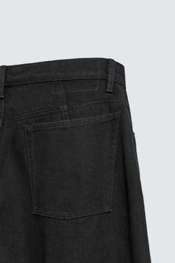 ZARA ДЖИНСЫ BARREL С МОЛНИЯМИ, ЧЕРНЫЙ