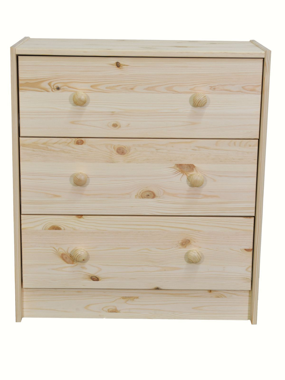Dipriz Комод деревянный Раст с 3 ящиками для хранения с органайзером, из массива сосны