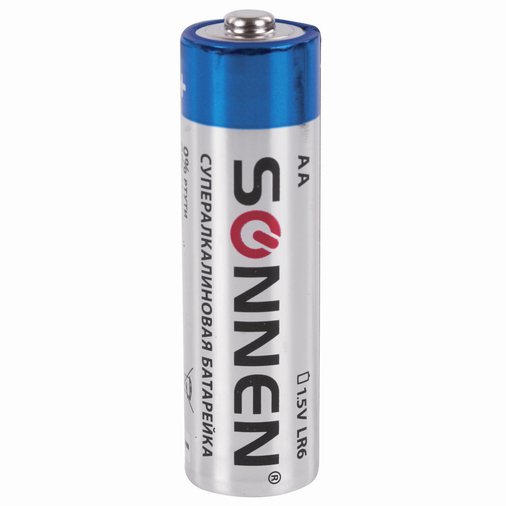 Батарейки комплект 2 шт. SONNEN Super Alkaline АА(LR6 15А) алкалиновые пальчиковые в блистере (12 штук в упаковке)