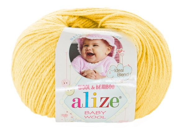 Пряжа Baby wool ( Alize) 187 Лимонный, фото