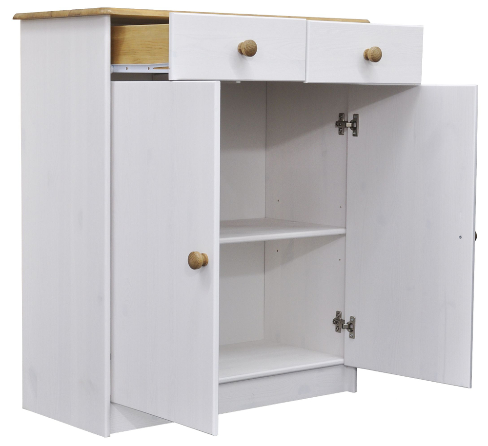 Комод, 78х35х89, Хаба, для одежды и игрушек, с ящиками, в прихожую, массив дерева, белый, Dipriz