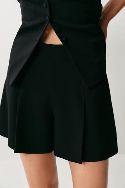 ZARA ШОРТЫ С ЗАЩИПАМИ, ЧЕРНЫЙ