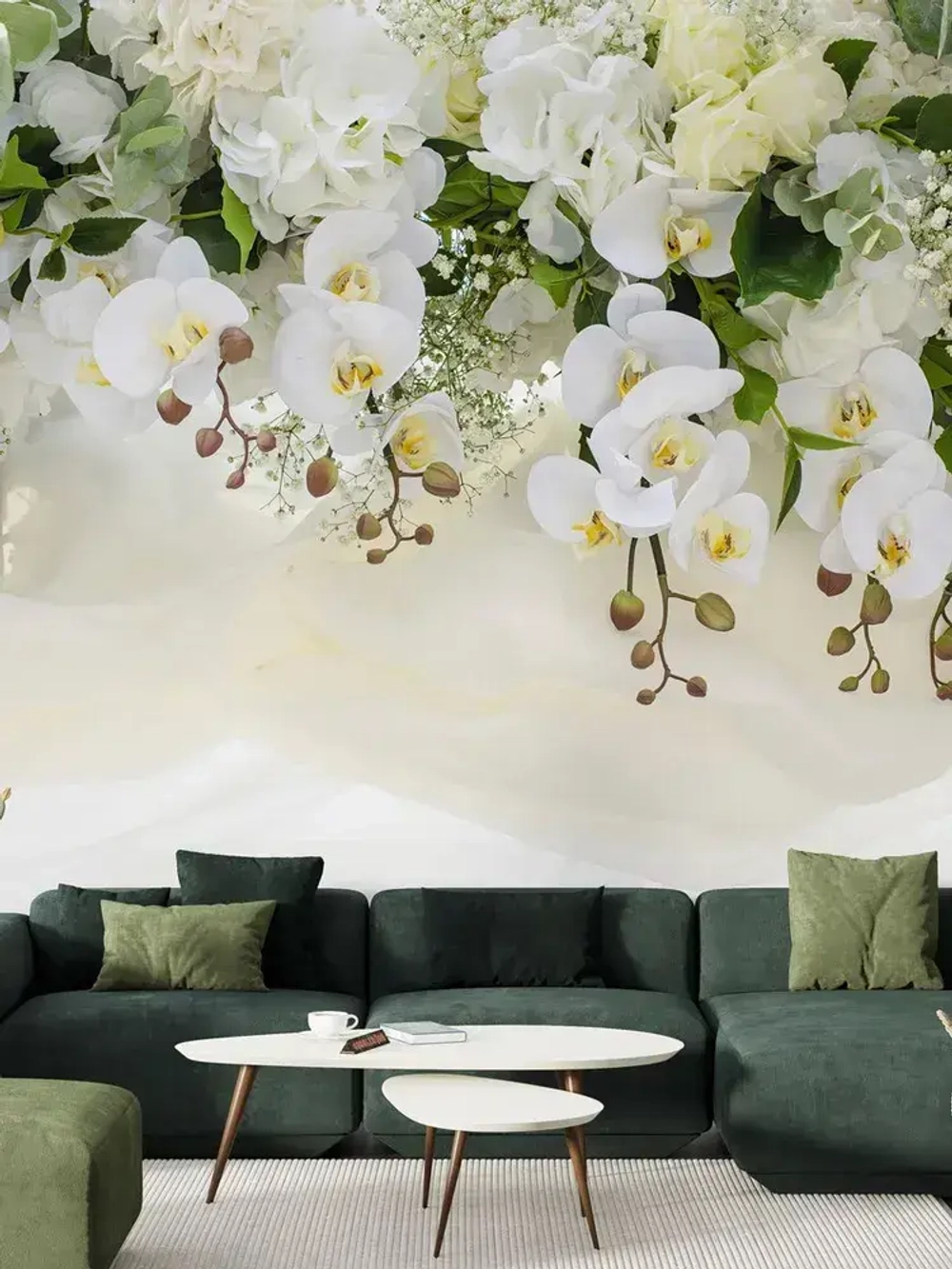 Auroom фотообои в спальню "Цветущие орхидеи" 300х270, флизелиновые, моющиеся, на кухню