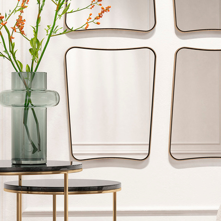 Зеркало настенное Bergenson Bjorn Raffin, 45х36 см, золотое