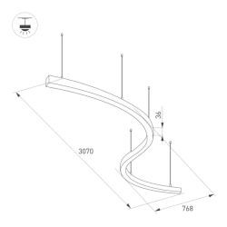 Светильник SP-LINE-HANG ARC-S3535-D1500-124W Day4000 (BLACK, 230V) (Arlight, Металл) 034057(1)