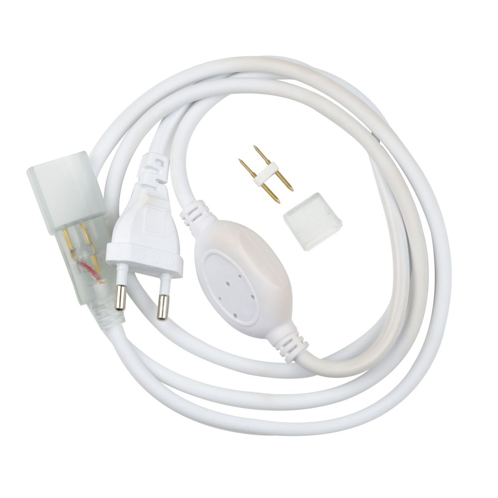 UCX-SP2-N21 WHITE 1 STICKER Провод электрический для светодиодных лент ULS-N21 NEON 220В. 8x16мм. 2 контакта. Цвет белый. TM Uniel