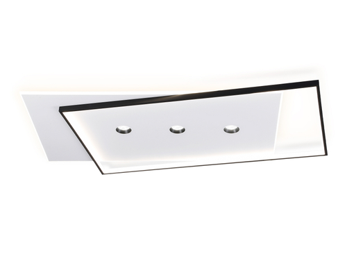 Потолочный светодиодный светильник FL5066 WH/BK белый/черный 135W 3000K-6400K+4200K 1100*650*60 (ПДУ РАДИО 2.4G)