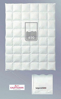 Одеяло пуховое очень легкое 200х220 Kauffmann Legend 650 Австрия фото